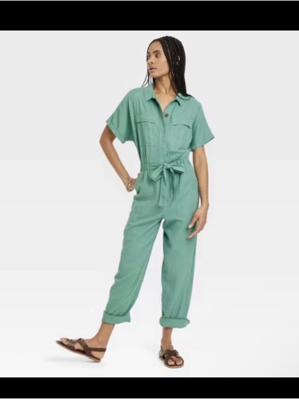 Universal Thread Women’s Short Sleeve Boiler Suit Seafoam Green Size 2
